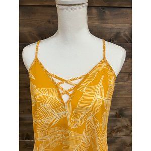 Women’s Mustard Yellow With Feather design Sienna Sky Tank Top
